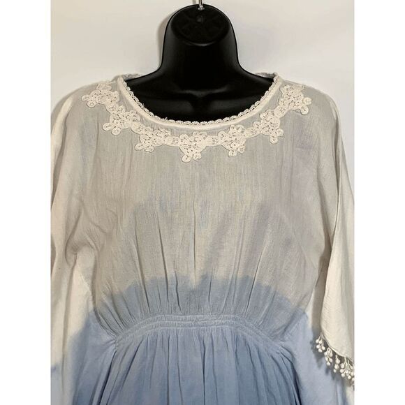 New York Company Womens Mini Dress Embellished Floral Gradient Blue White Small - Picture 2 of 9